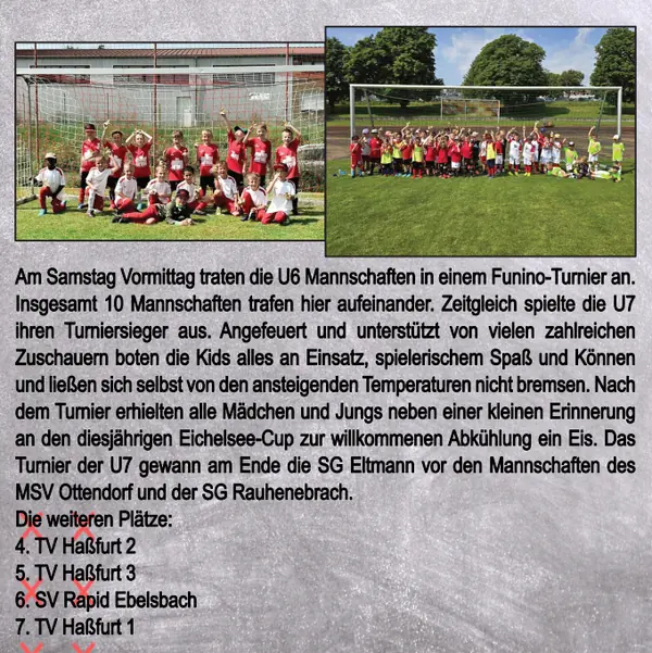 Bericht zum U6- und U7-Turnier mit zwei Gruppenfotos der Kinder