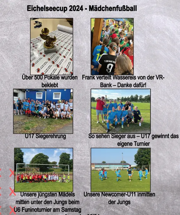 Sechs Fotos vom Mädchenfußball beim Eichelsee-Cup 2024